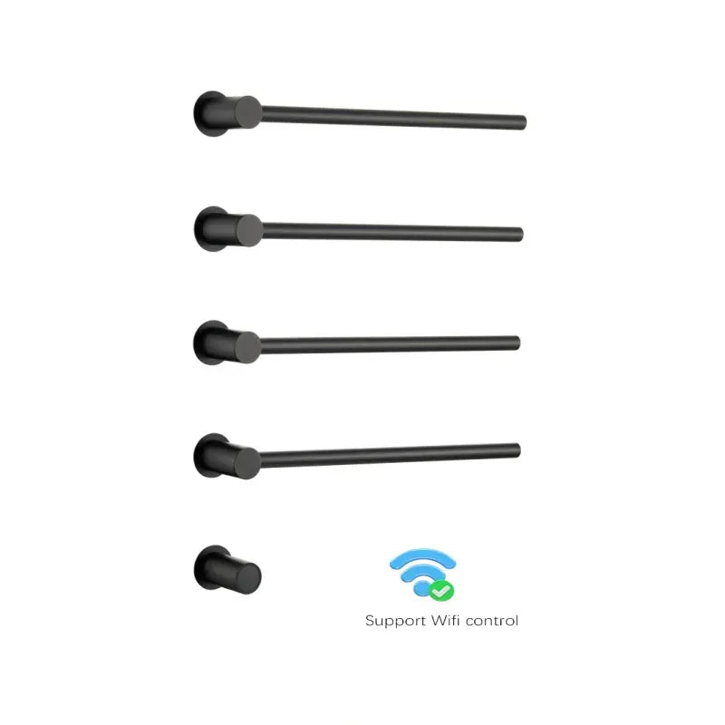 Sèche-serviette design électrique mural – Chauffage intelligent 220V / 4 Noir mat - Wifi