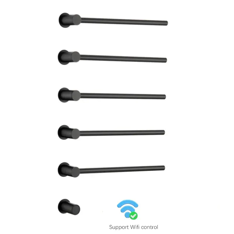 Sèche-serviette design électrique mural – Chauffage intelligent 220V / 5 Noir mat - Wifi