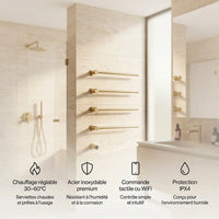 Sèche-Serviette Design WiFi | Inox 304 | 80–105–130W | 5 Finitions - Aeraly