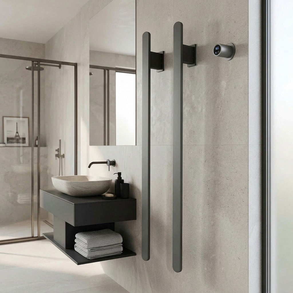 Sèche-serviette électrique design WiFi 80W – mural, discret et élégant - Aeraly