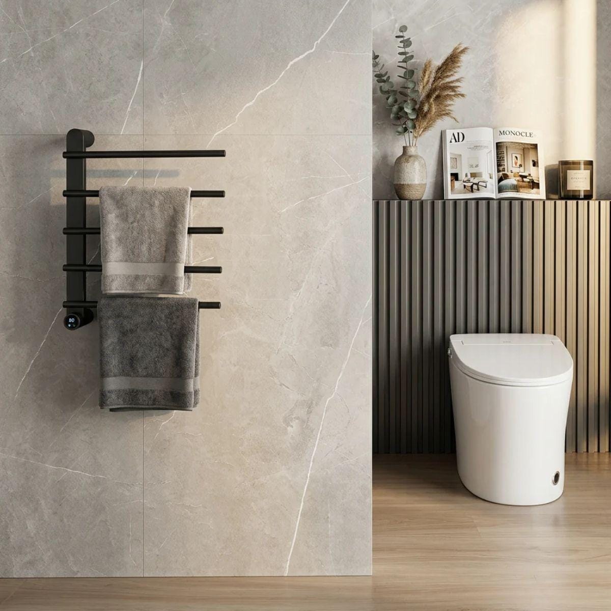 Sèche-Serviette Mural Électrique 65W Tactile - Acier Inoxyadable Aeraly