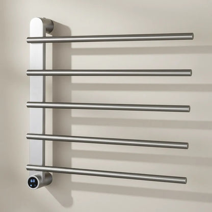Sèche-Serviette Mural Électrique 65W Tactile - Acier Inoxyadable Nickel Brossé Aeraly