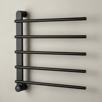 Sèche-Serviette Mural Électrique 65W Tactile - Acier Inoxyadable Noir Aeraly