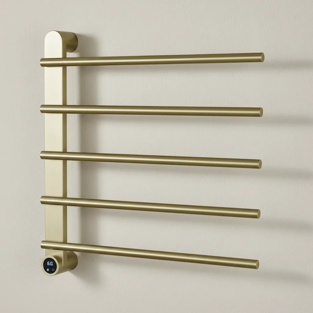 Sèche-Serviette Mural Électrique 65W Tactile - Acier Inoxyadable Or Brossé Aeraly