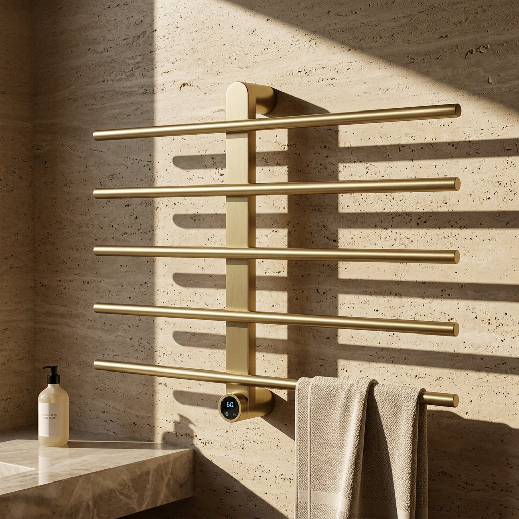 Sèche-Serviette Mural Salle de Bain Électrique 5 Barres 100W - Aeraly