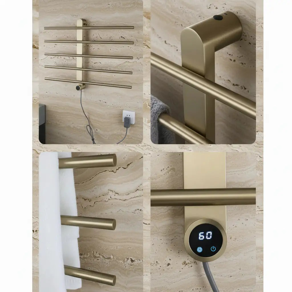 Sèche-Serviette Mural Salle de Bain Électrique 5 Barres 100W - Aeraly