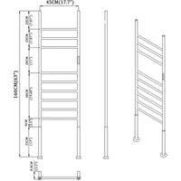 Sèche-Serviette sur Pied Électrique - Style Échelle - 110W Or Brossé Aeraly