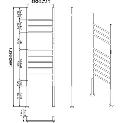 Sèche-Serviette sur Pied Électrique - Style Échelle - 110W Or Brossé Aeraly