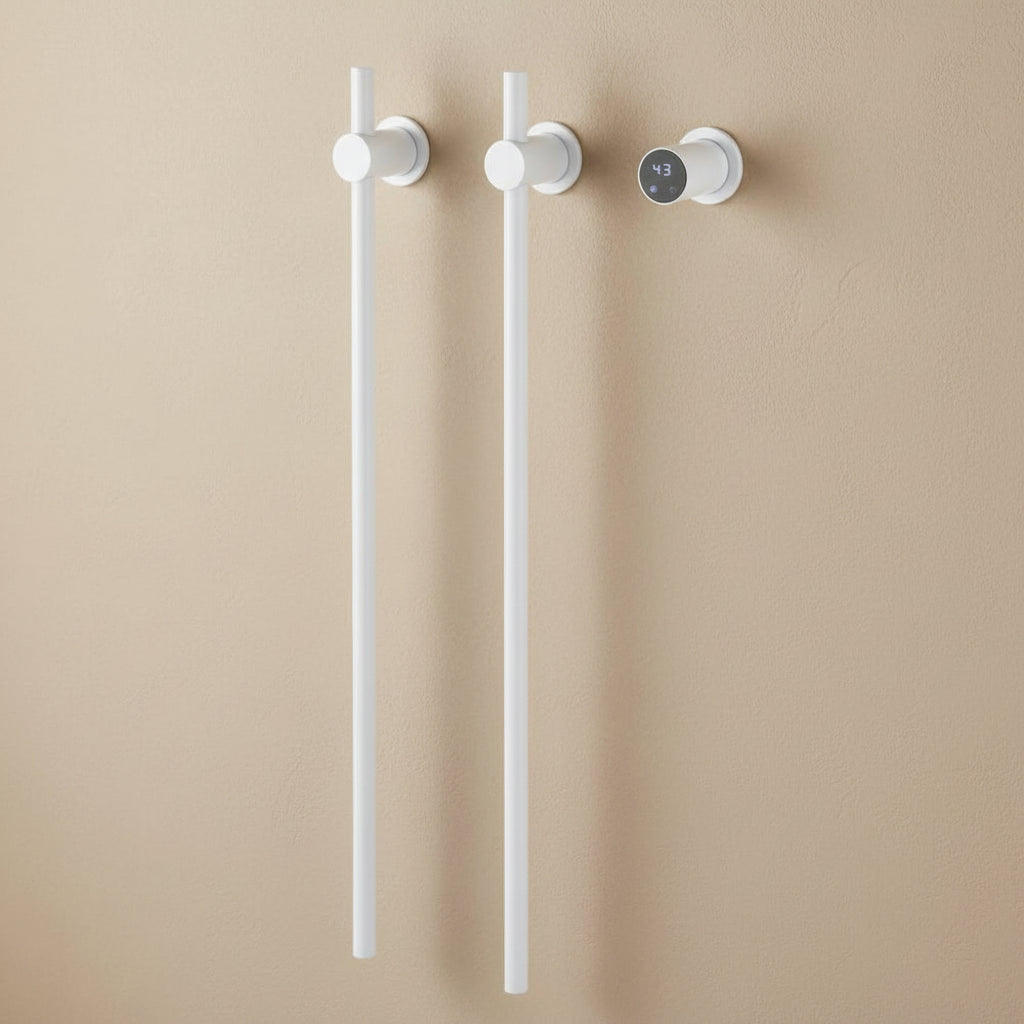 Sèche-Serviette Vertical Électrique WiFi 2 ou 3 Barres - 70W/110W Blanc - 2 Barres - Sans WiFi Aeraly