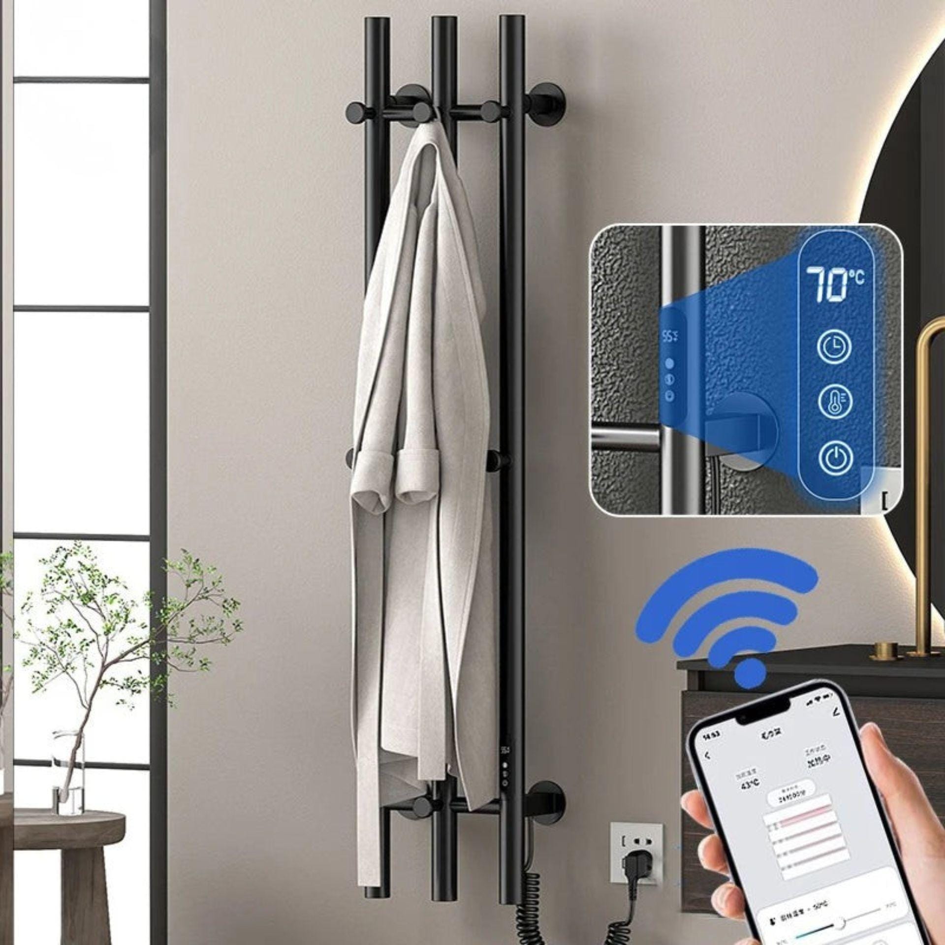 Sèche-serviettes chauffant mural salle de bain 120W