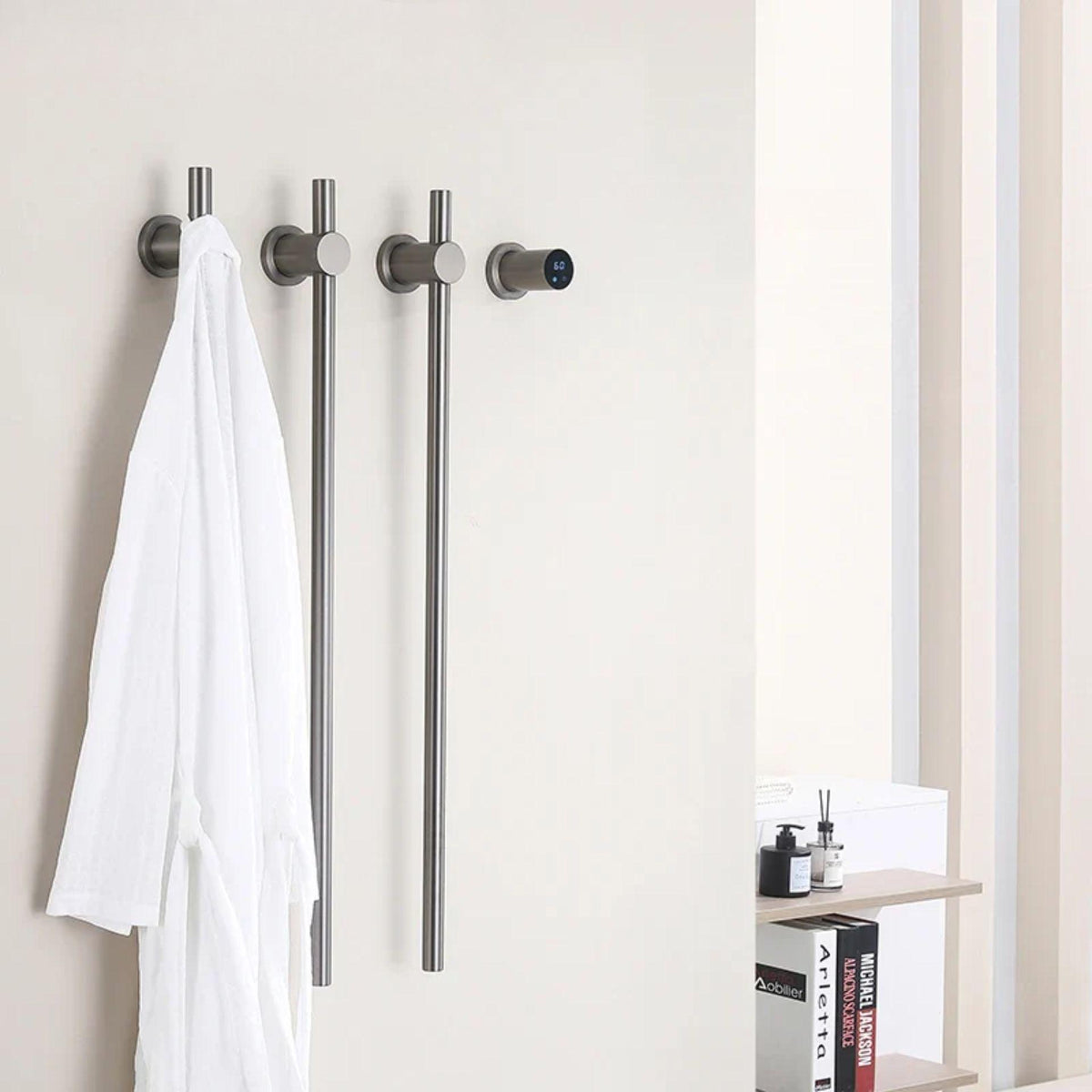 Aéraly STÈLE — Sèche-Serviette Vertical WiFi | 70W–110W | 2 ou 3 Barres | Inox IPX4 - Aéraly