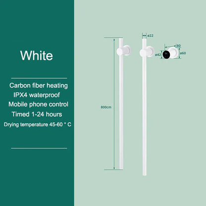 Sèche-serviettes chauffant salle de bain fibre carbone 220V / Blanc-2 Bar