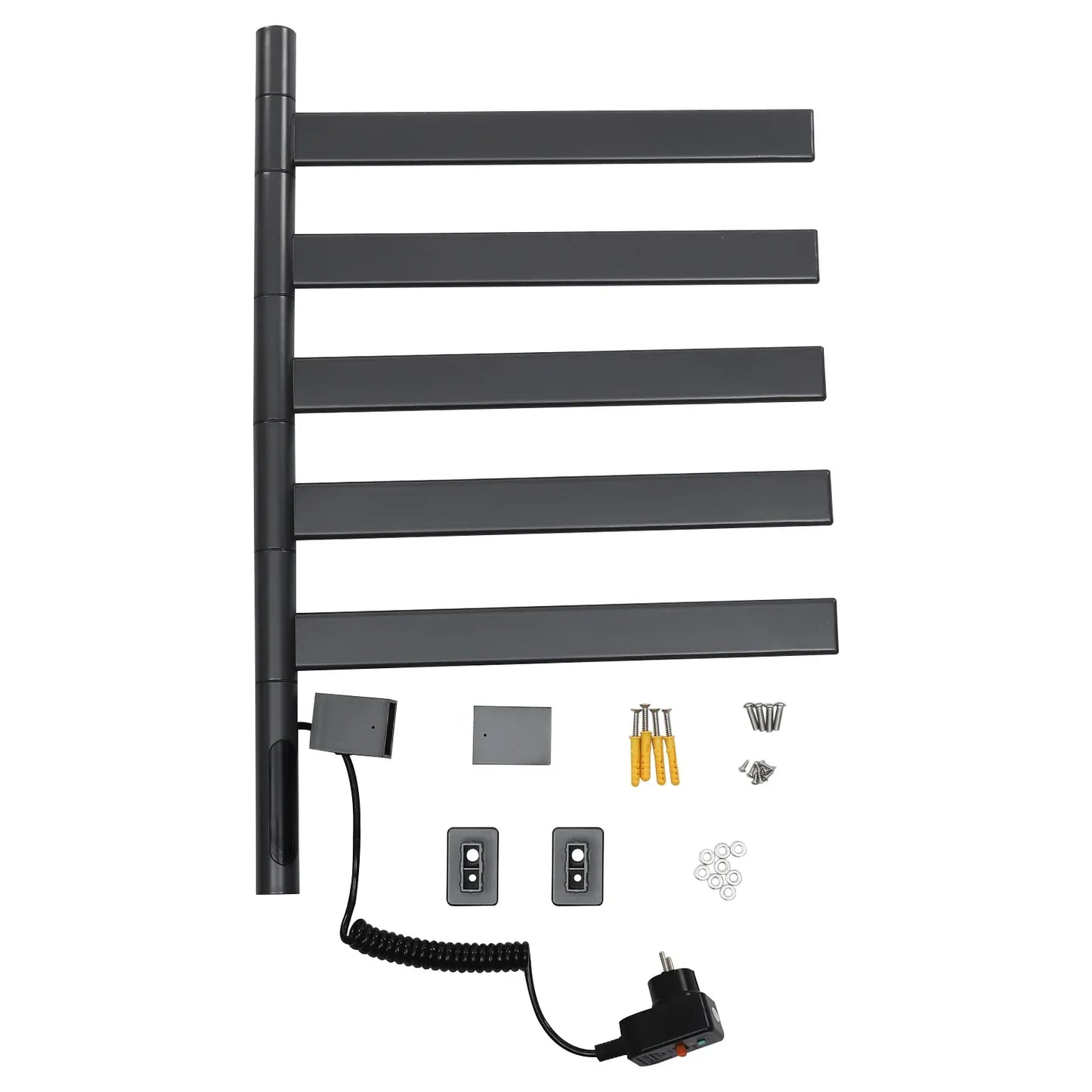 Sèche-serviettes électrique rotation 180° fibre carbone tactile Gris