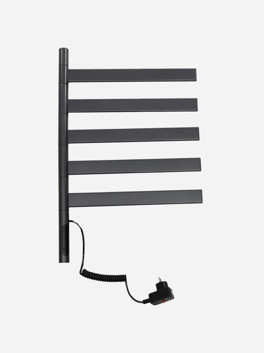 Sèche-serviettes électrique rotation 180° fibre carbone tactile Gris