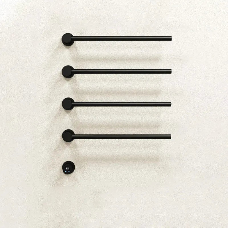 Sèche-serviettes électrique salle de bain 220V / Noir-4 Barres
