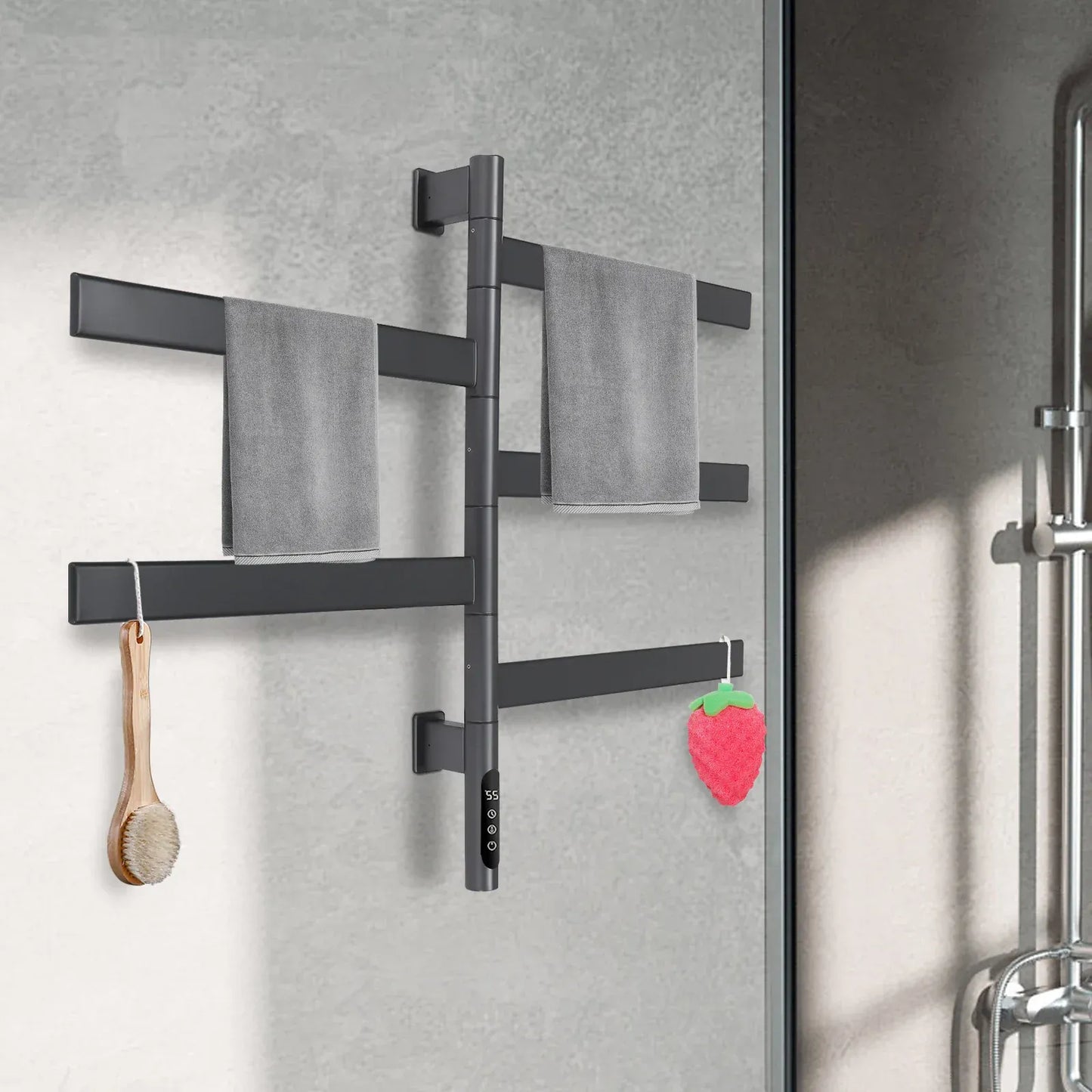 Sèche serviettes mural pivotant fibre carbone