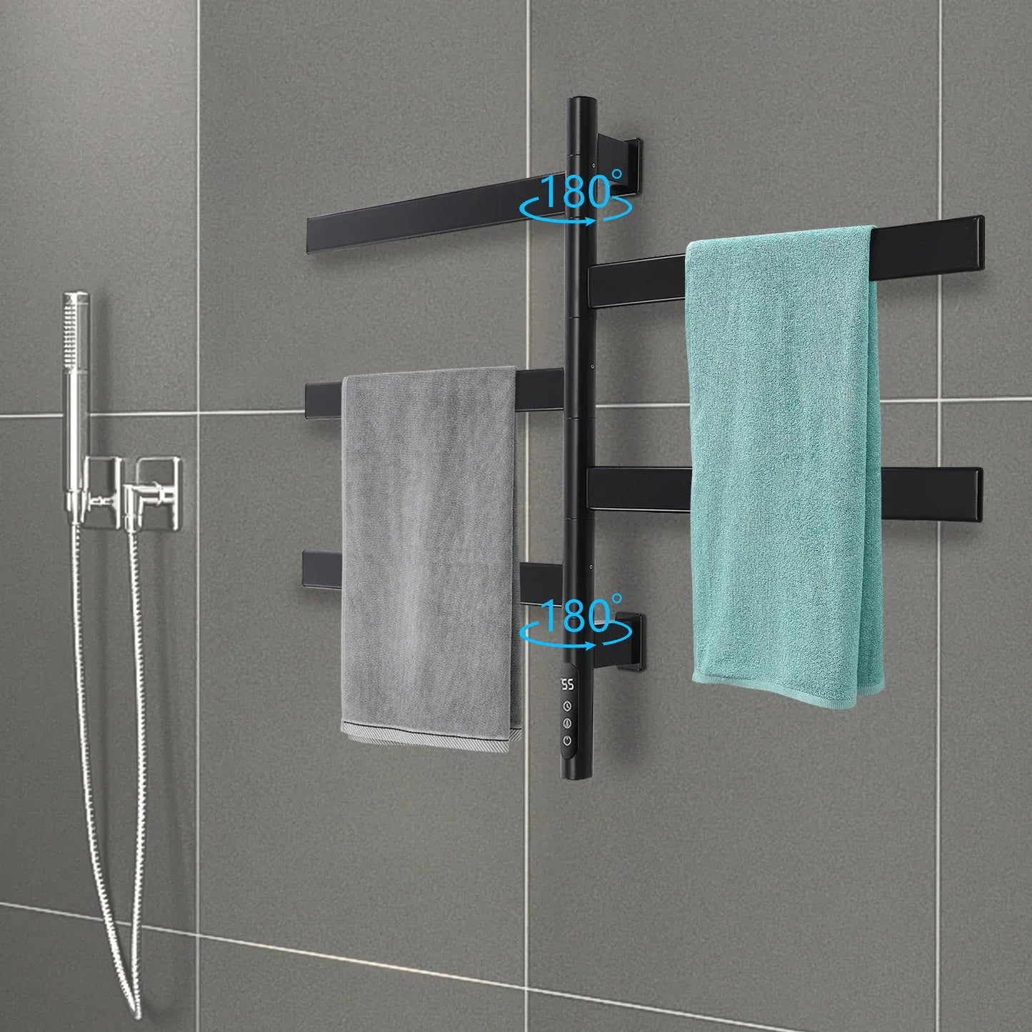 Sèche serviettes mural pivotant fibre carbone