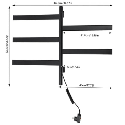 Sèche serviettes mural pivotant fibre carbone