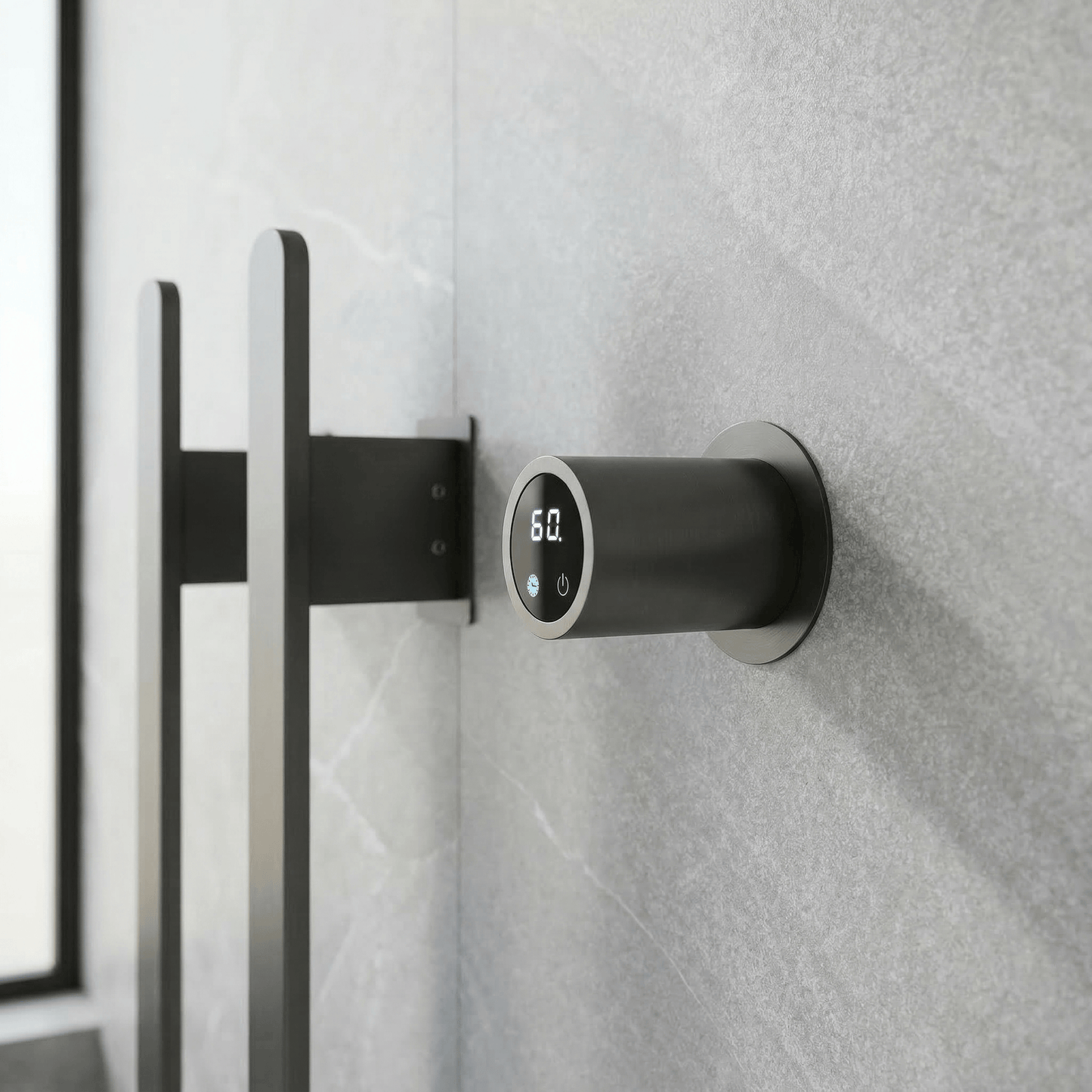 Sèche-serviette électrique design WiFi 80W – mural, discret et élégant