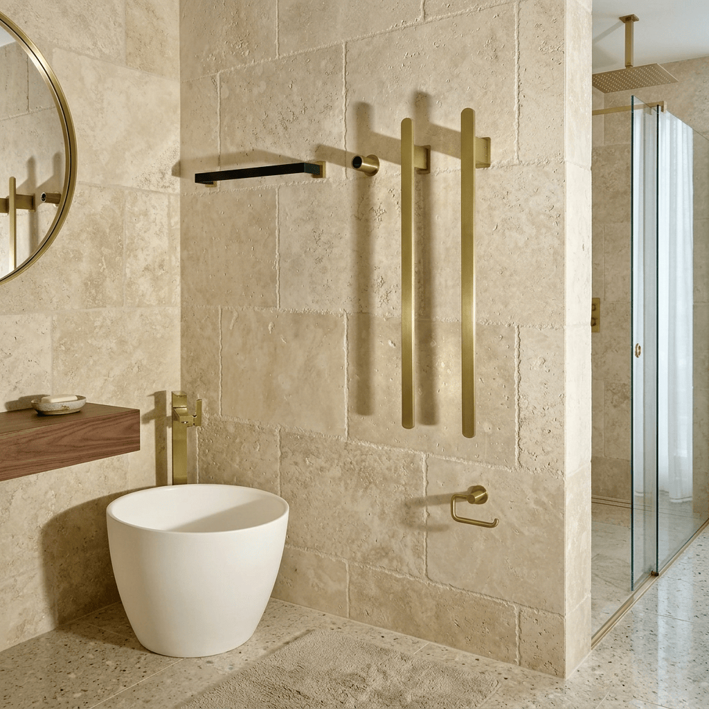 Sèche-serviette électrique design WiFi 80W – mural, discret et élégant