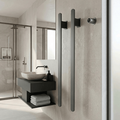 Sèche-serviette électrique design WiFi 80W – mural, discret et élégant