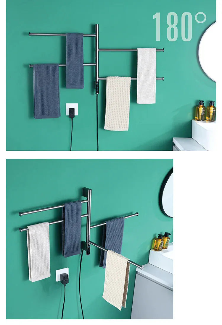 Sèche-serviettes salle de bain pivotant en fibre carbone