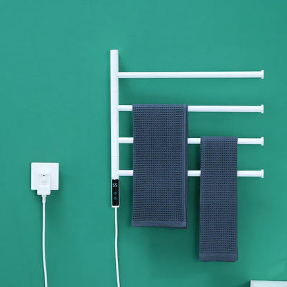 Sèche-serviettes salle de bain pivotant en fibre carbone Blanc