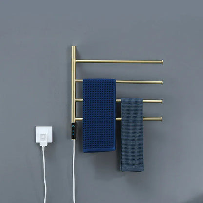 Sèche-serviettes salle de bain pivotant en fibre carbone Doré