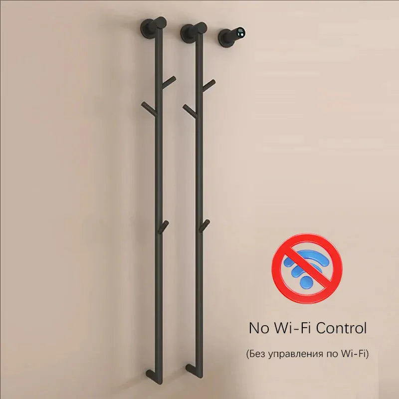 Sèche-serviettes thermostatique salle de bains Wifi 220V / Noir-Sans Wifi