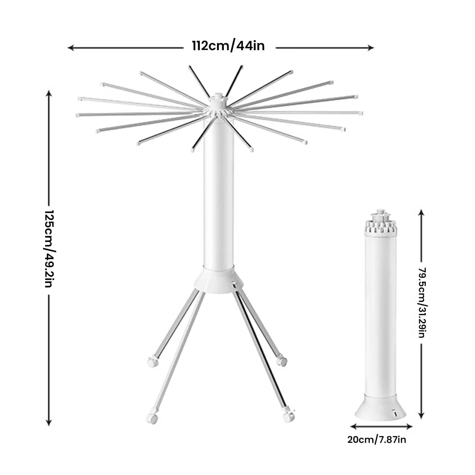 Séchoir à linge parapluie – pliable, portable et grande capacité 1 niveau