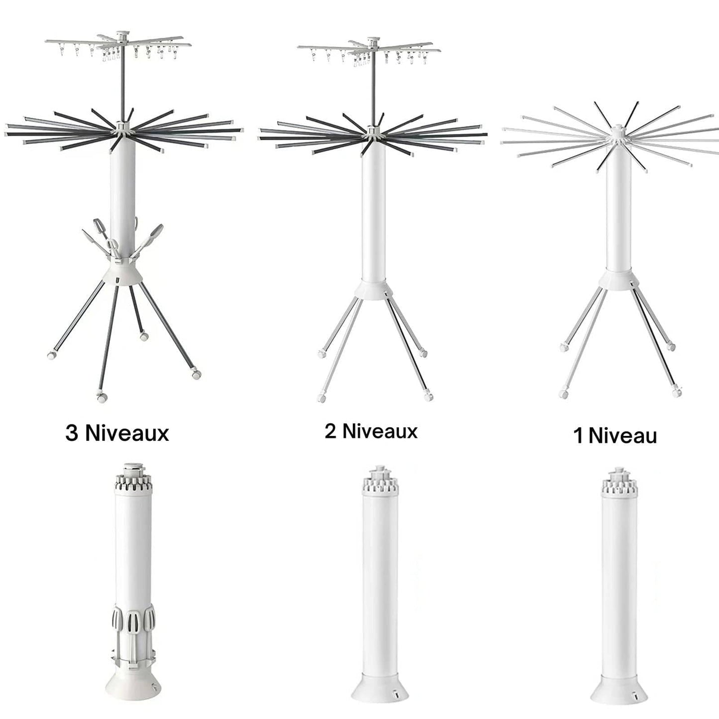 Séchoir à linge parapluie – pliable, portable et grande capacité