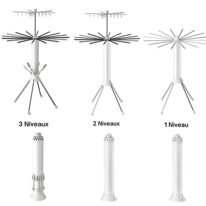 Séchoir à linge parapluie – pliable, portable et grande capacité