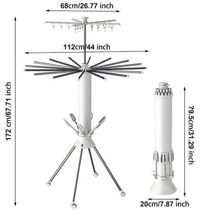Séchoir à linge parapluie – pliable, portable et grande capacité 3 niveaux