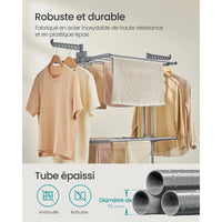Séchoir linge pliable grandes capacités, intérieur & extérieur - Aéraly