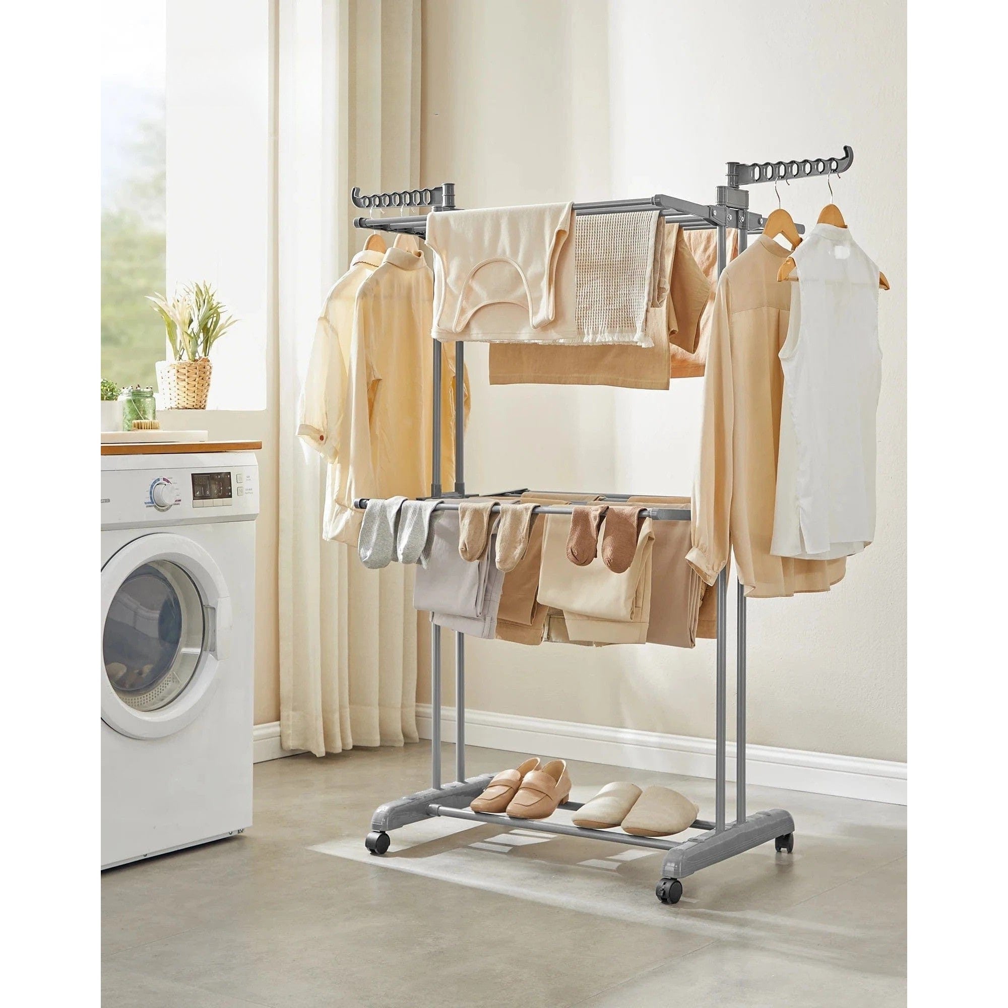 Séchoir linge pliable grandes capacités, intérieur & extérieur - Aéraly