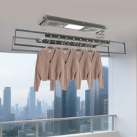 Séchoir plafond électrique avec télécommande, LED et ventilation - Aeraly