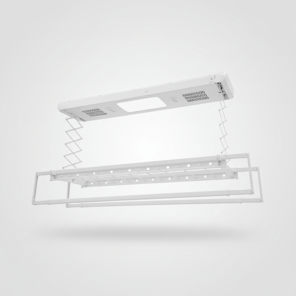 Séchoir plafond électrique avec télécommande, LED et ventilation - Aeraly