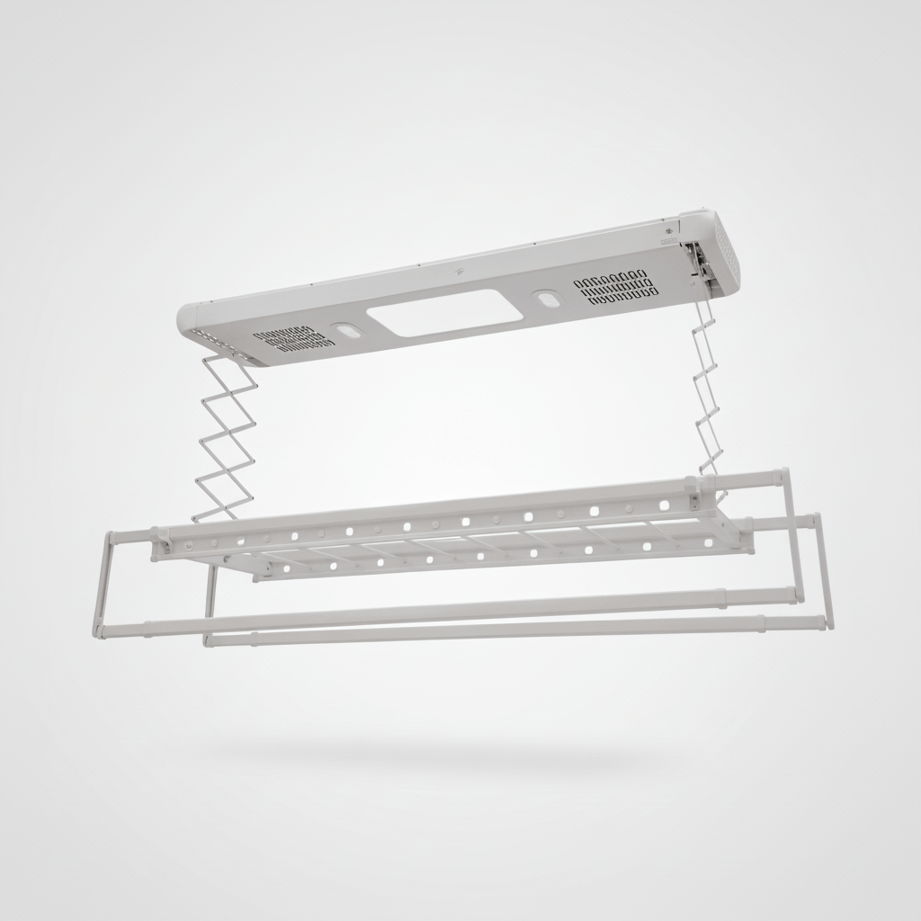 Séchoir plafond électrique avec télécommande, LED et ventilation - Aeraly
