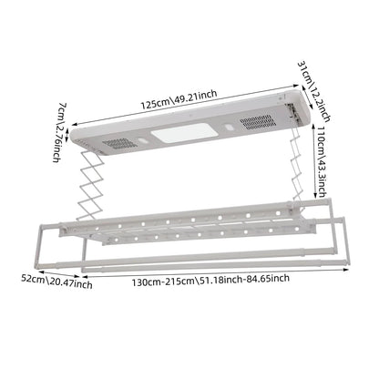 Séchoir plafond électrique avec télécommande, LED et ventilation Argent