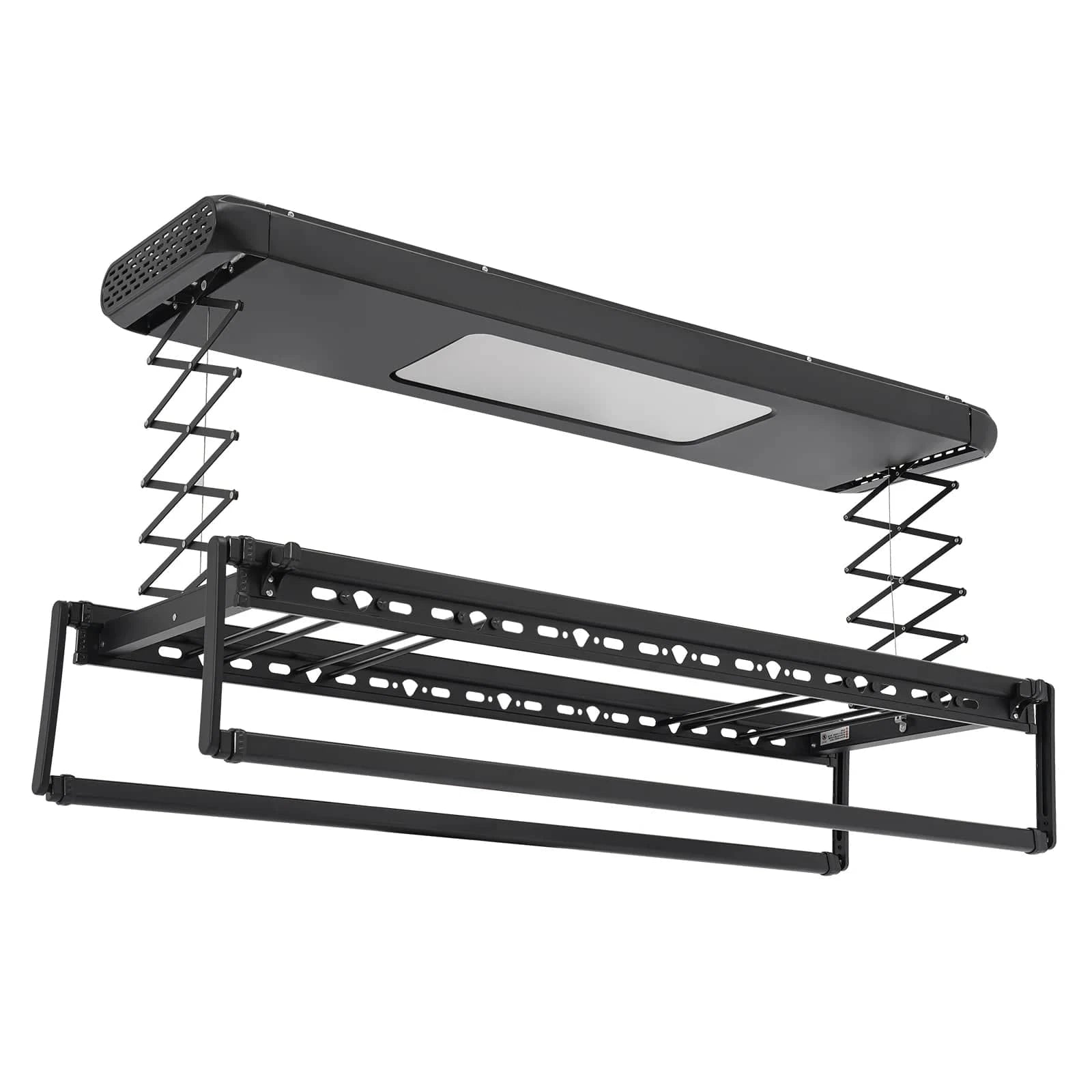 Étendoir à linge plafond électrique télescopique avec télécommande Noir