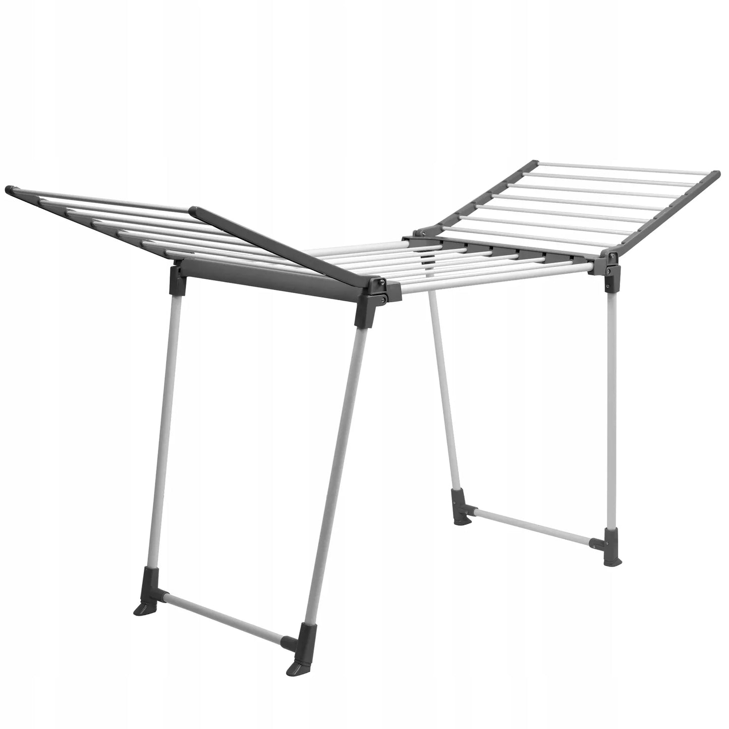 Séchoir balcon avec pied pour vêtements pliants - Séchoir pratique Blanc