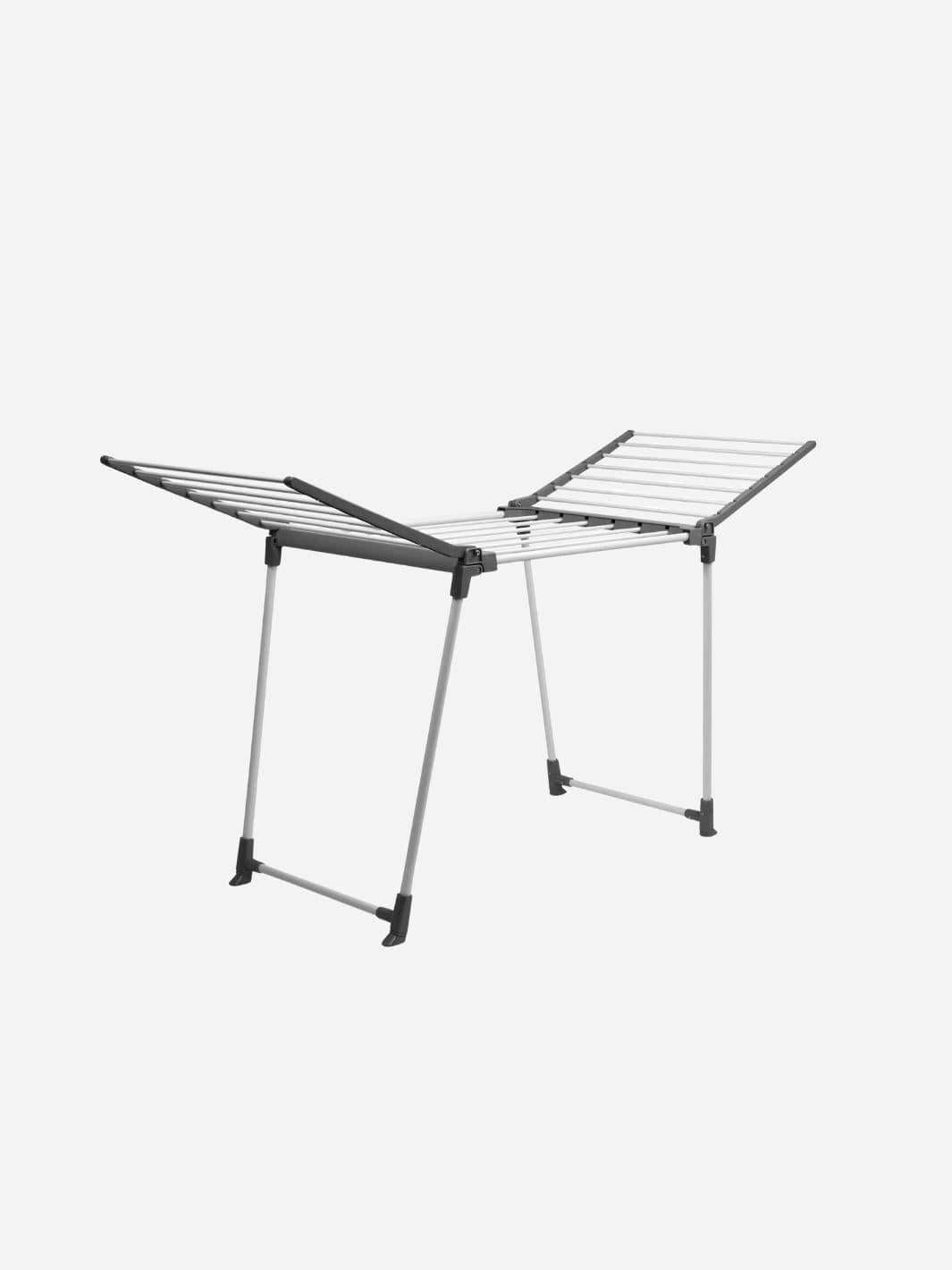 Séchoir balcon avec pied pour vêtements pliants - Séchoir pratique Blanc