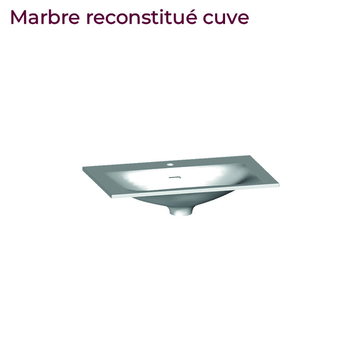 Meuble vasque simple 70cm Chêne doré
