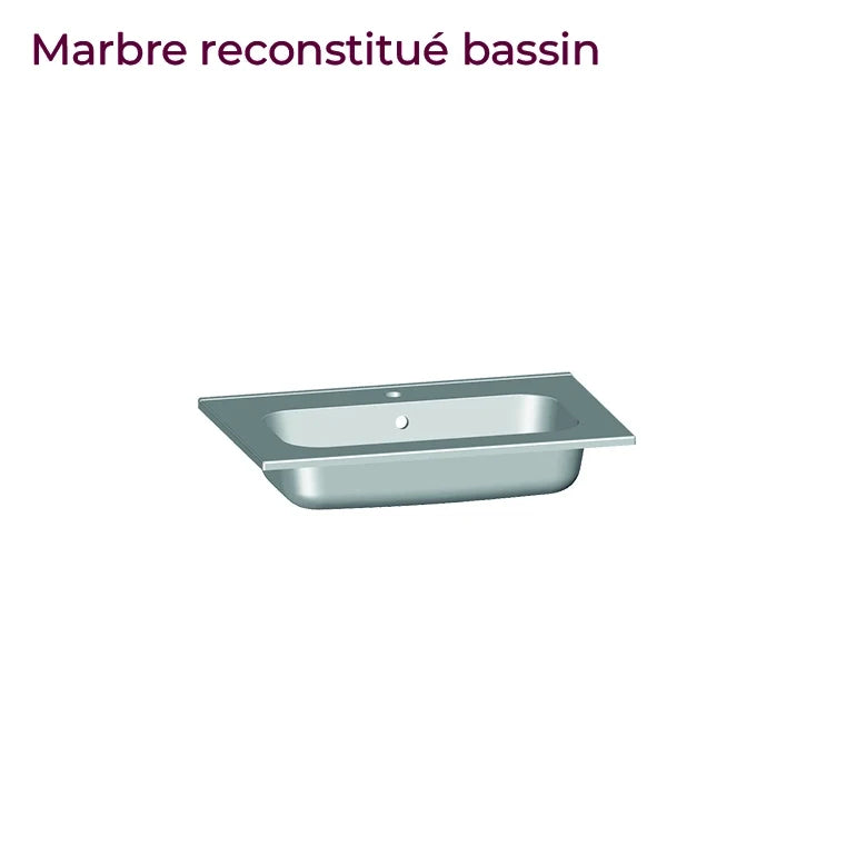 Meuble vasque simple 70cm Amande Mat