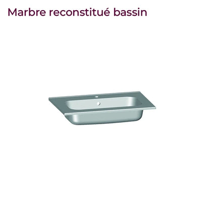 Meuble vasque simple 70cm Blanc brillant