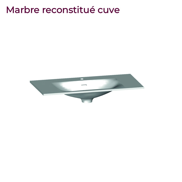 Meuble vasque simple 90cm Amande Mat