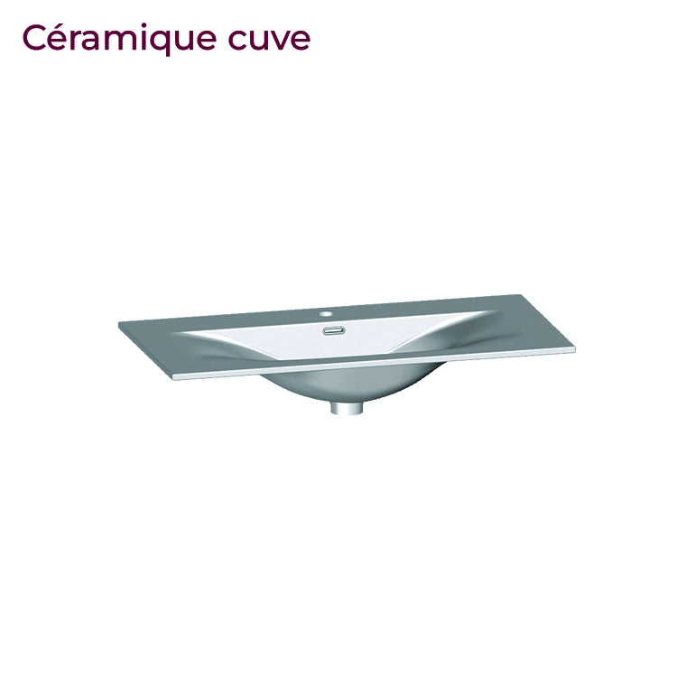 Meuble vasque simple 90cm Blanc Brillant