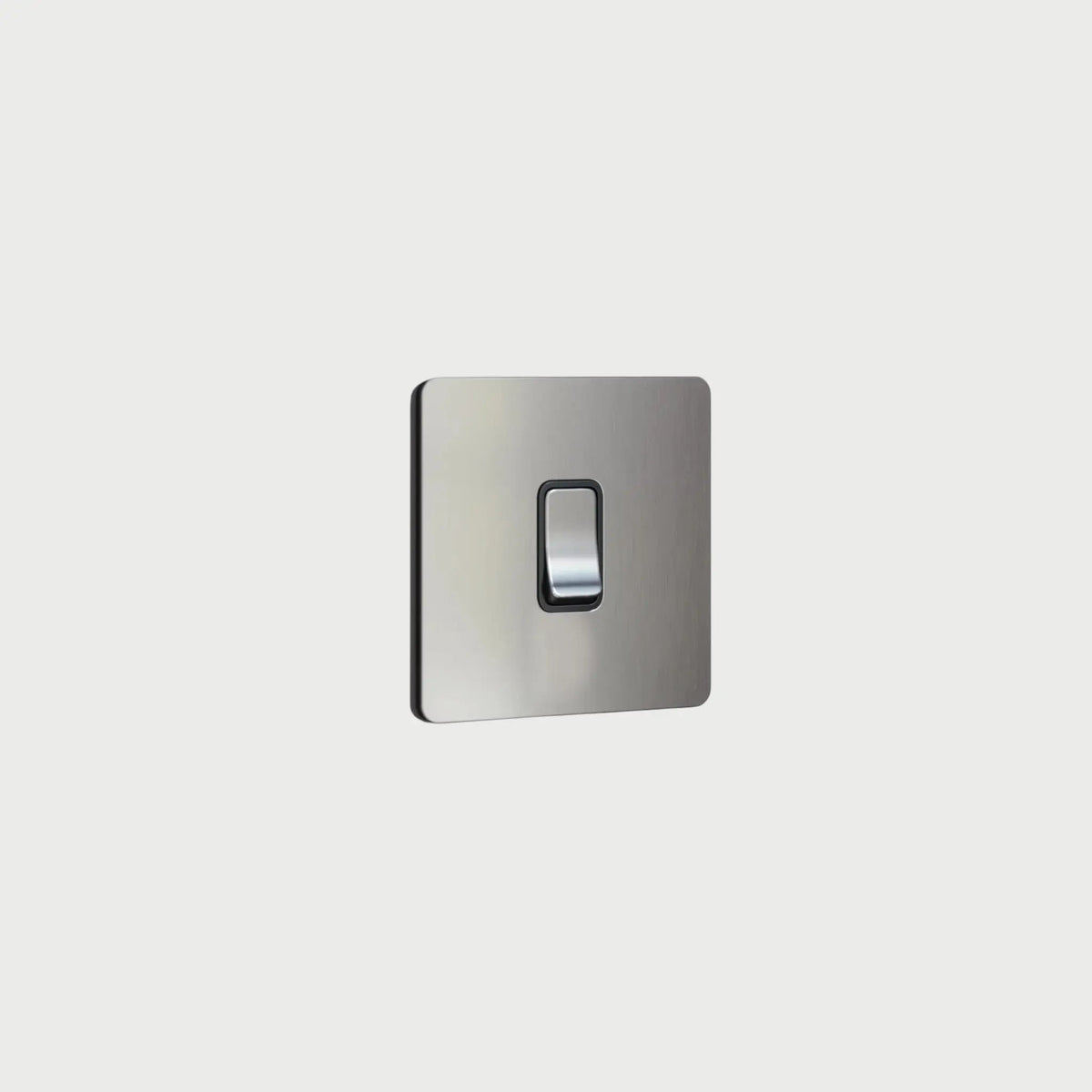 interrupteur bouton plat simple acier brossé