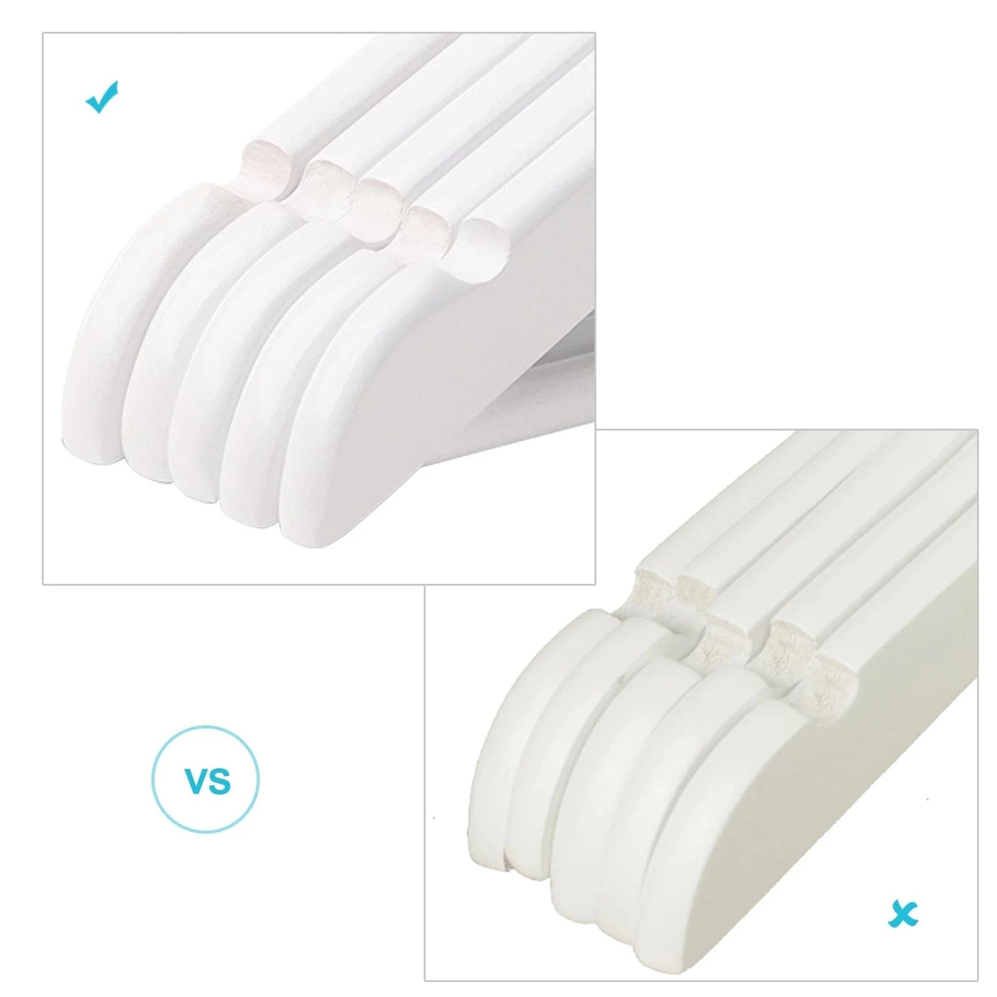 SONGMICS Wood Children's Hangers, Pack of 20 Kid's Clothes Hangers, with Trousers Bar, Shoulder Notches, 360° Swivel Hook, 35 cm Blanc et Argent / GERMANY