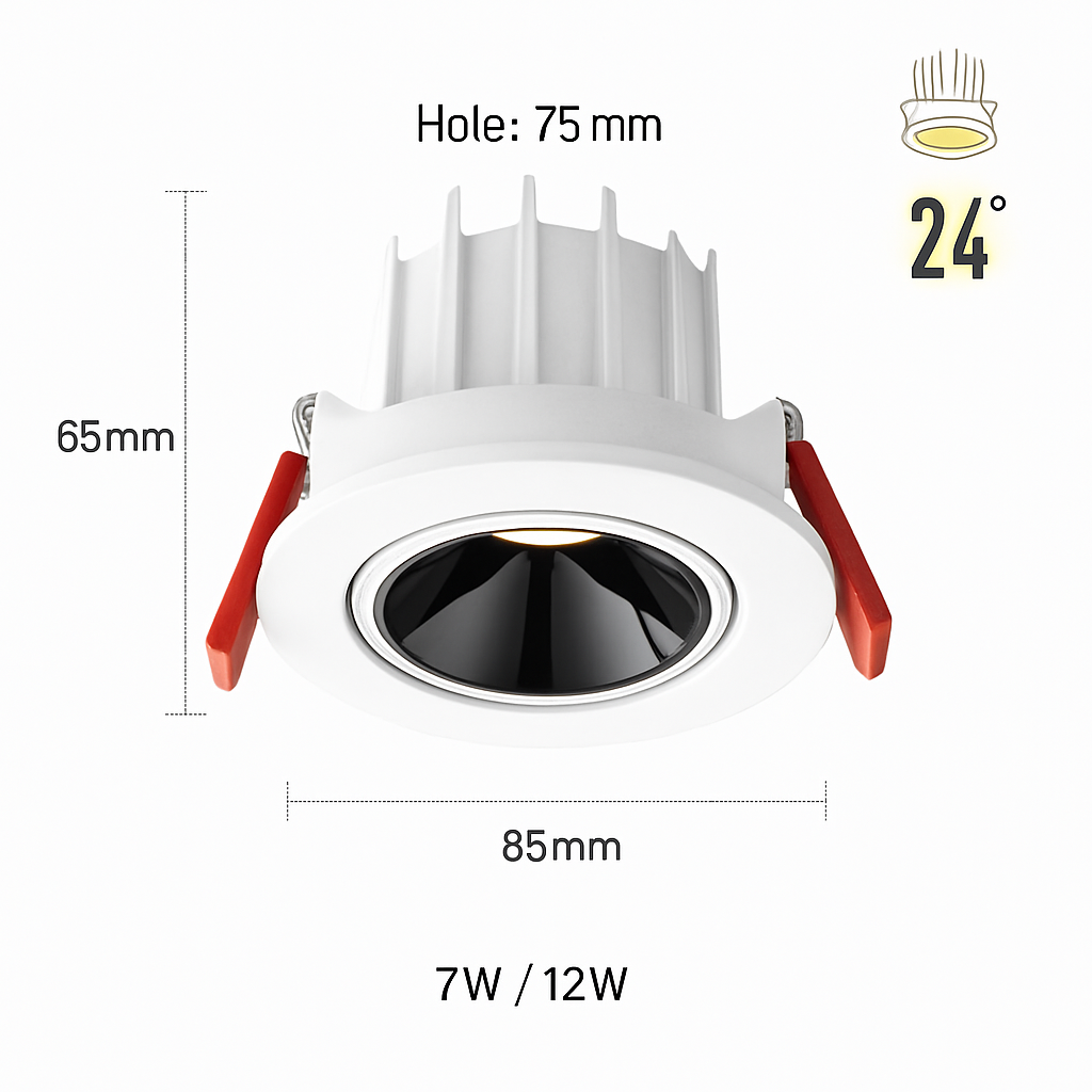 Spot LED encastrable anti-éblouissement réglable CLARO